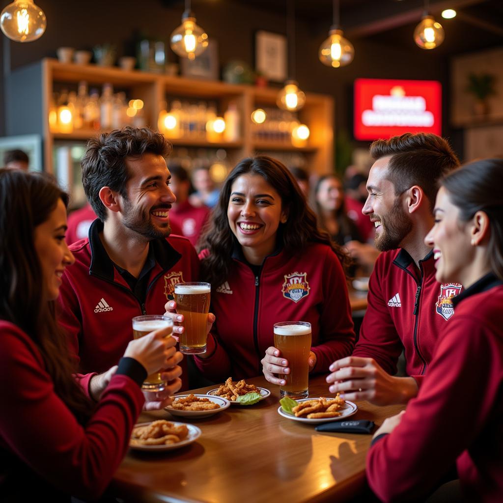 Group of Friends Wearing AFC Richmond Zip Ups