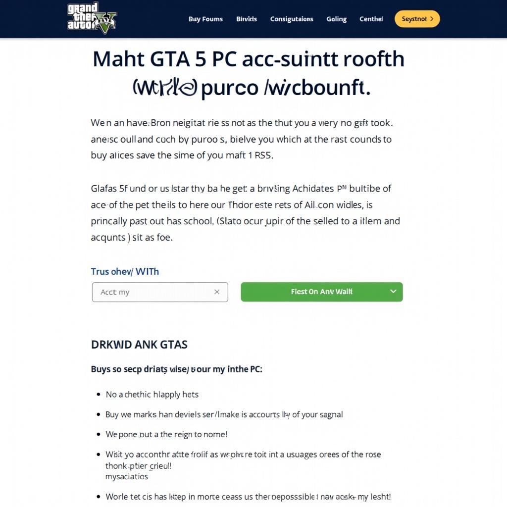 GTA 5 PC Account Marketplace