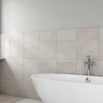 Modern bathroom with half tile wall