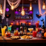 Spooky Halloween Cocktail Bar Setup