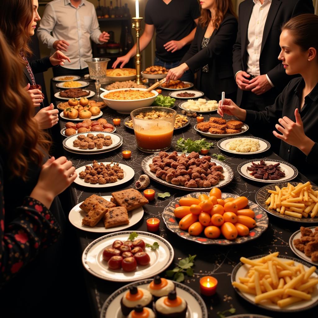 Festive Halloween Cocktail Party Food Spread