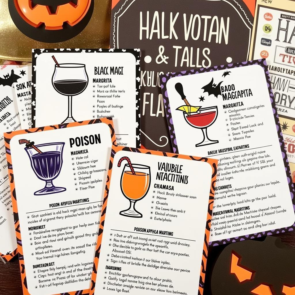 Spooky Halloween Cocktail Recipe Cards