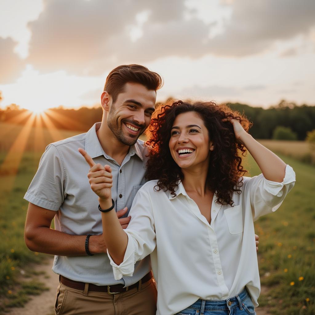 Couple celebrating after receiving their green card approval