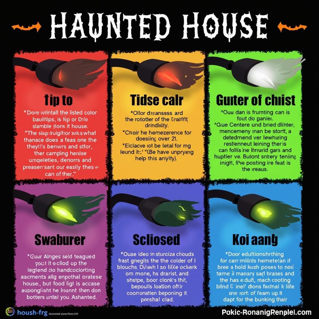 A chart displaying the psychological effects of different colors used in haunted houses