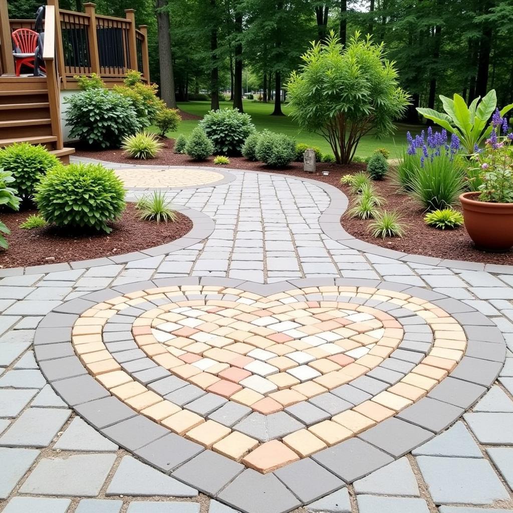 Heart Shaped Pavers Patio Design