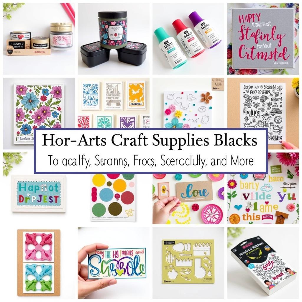 Collage of Hero Arts craft supplies