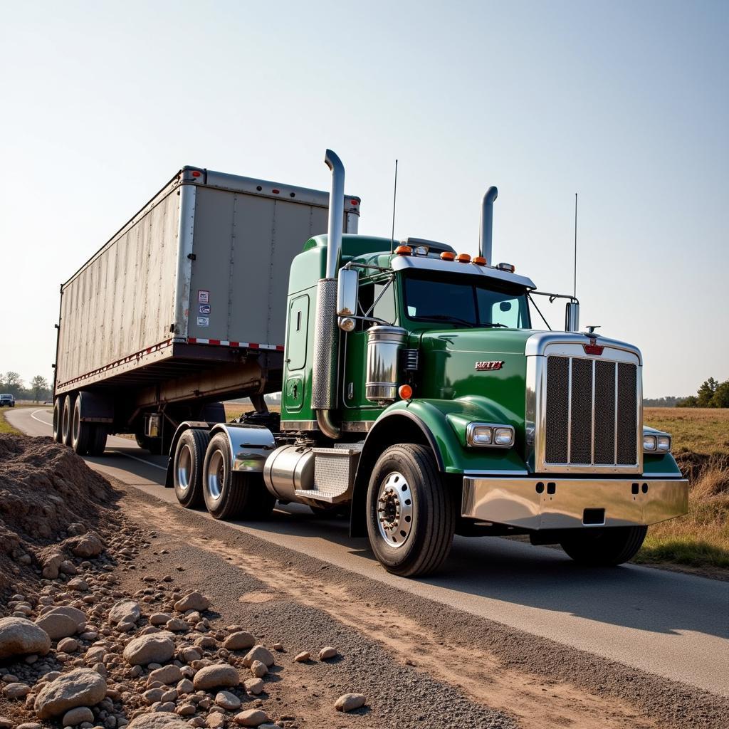 Het Truck Towing a Heavy Load