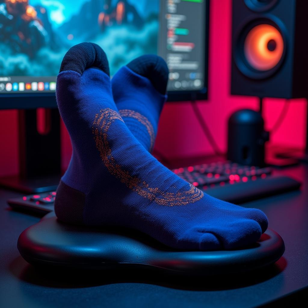 Gamer wearing high-quality socks