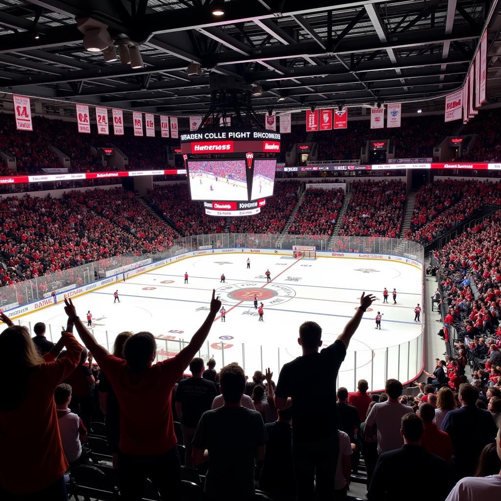 Hockey Fans Cheering