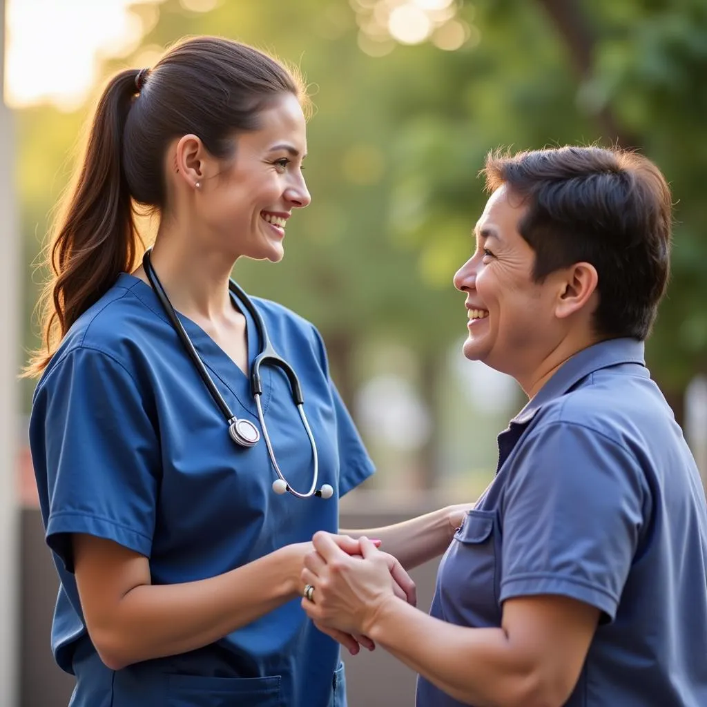 Caregiver and Client Sharing a Moment