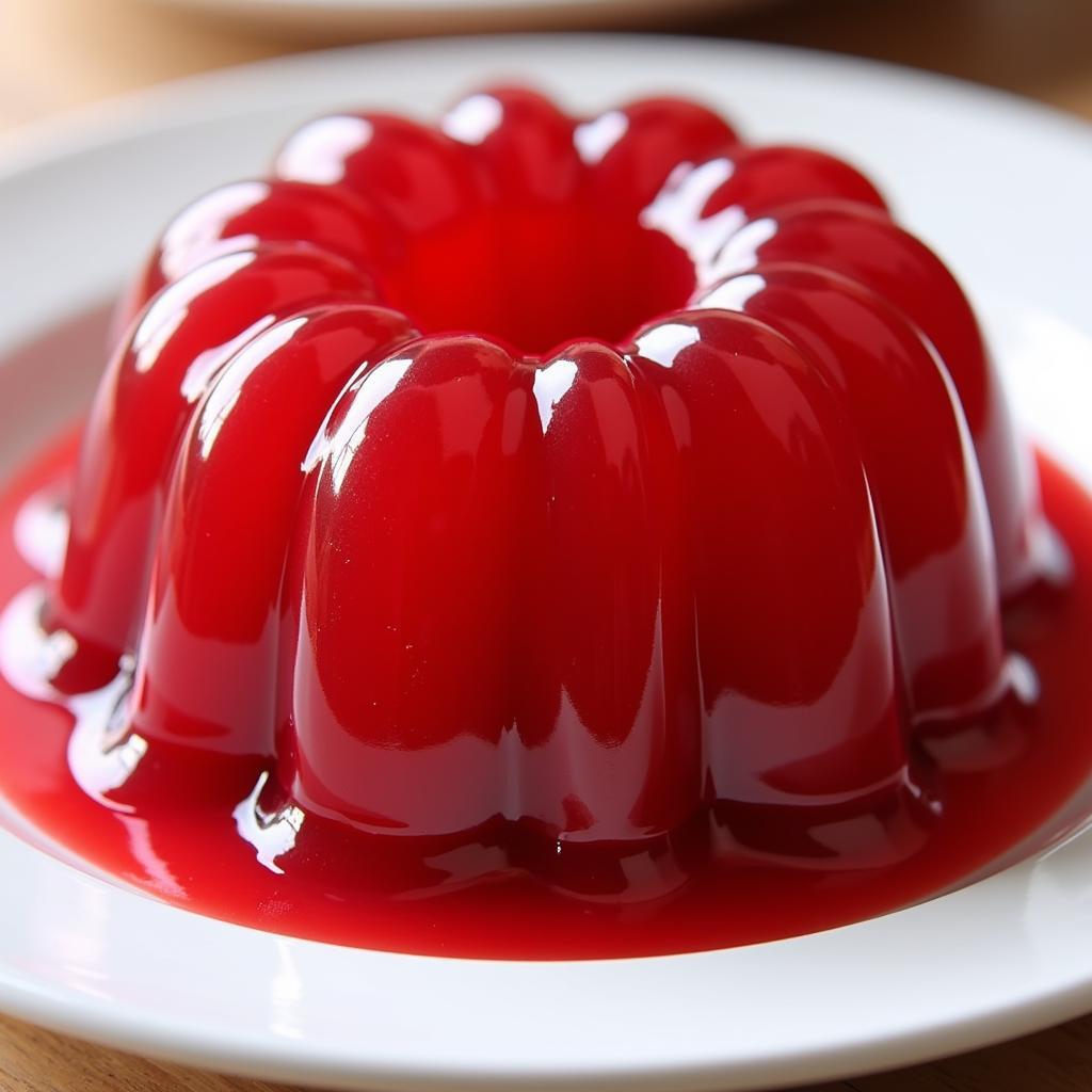 Homemade cran jelly in a mold