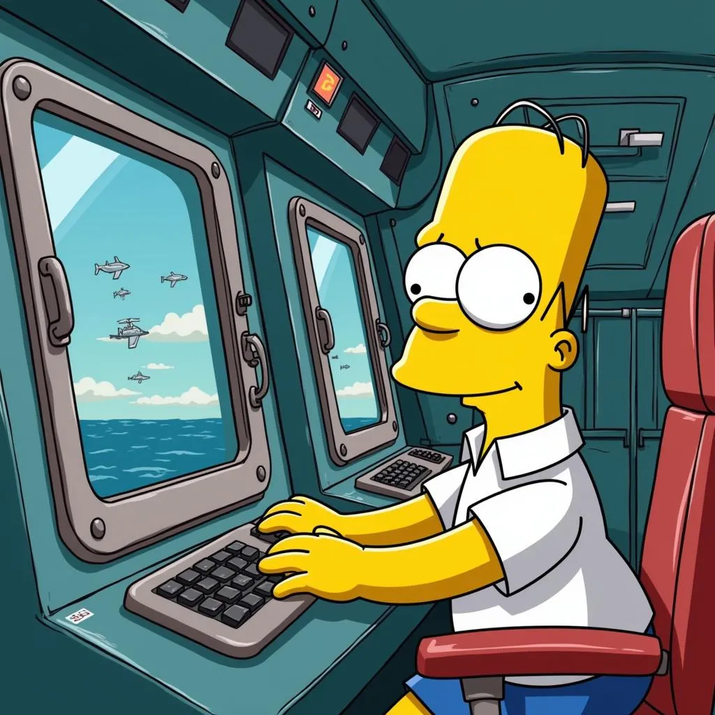 Homer Simpson as Submarine Captain