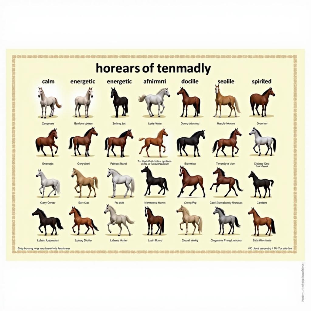 Horse Breeds and Temperament Chart