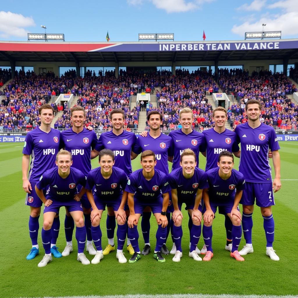 HPU soccer team posing for a photo