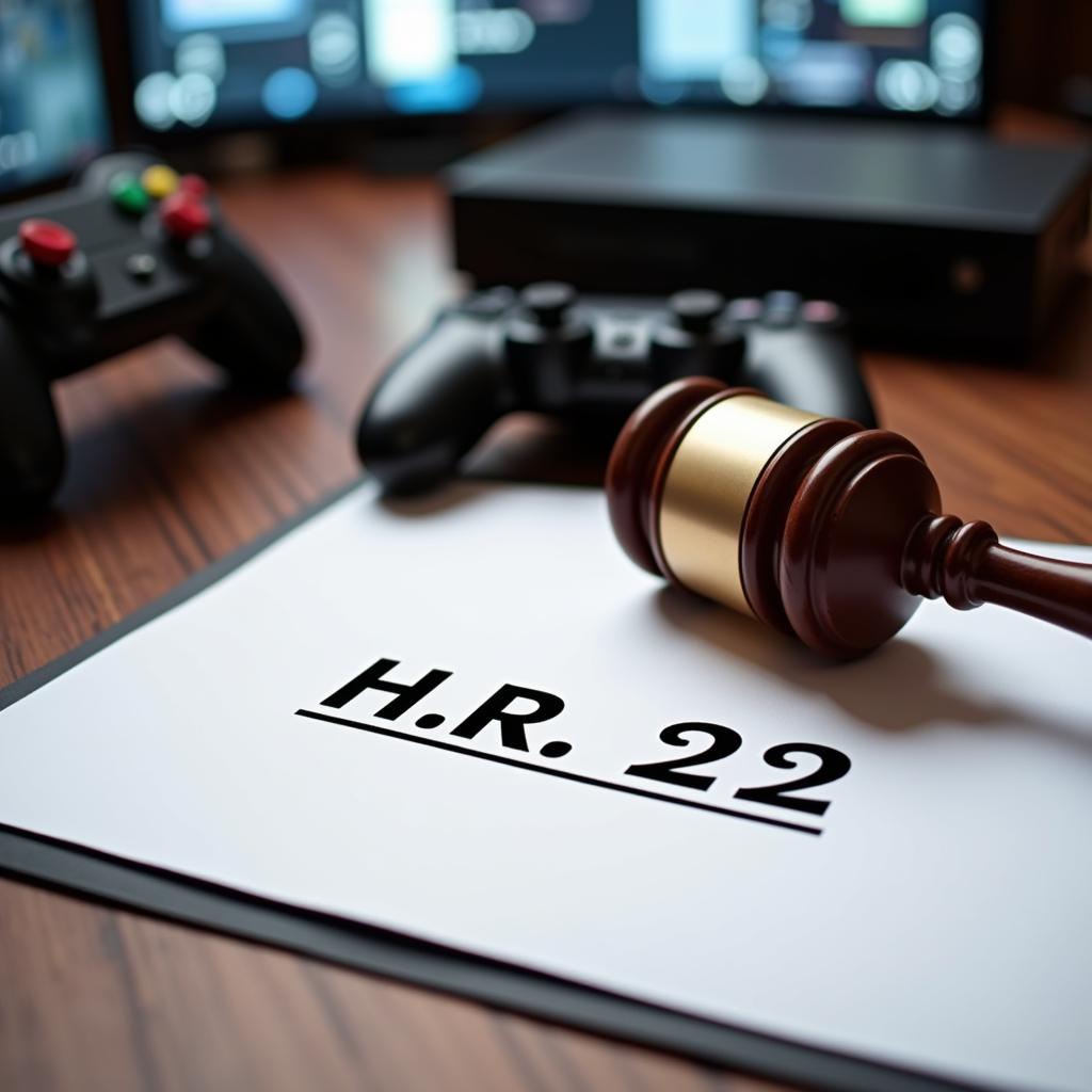 US Congress bill HR 22 on a desk