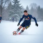 Icelandic Footballer in Action