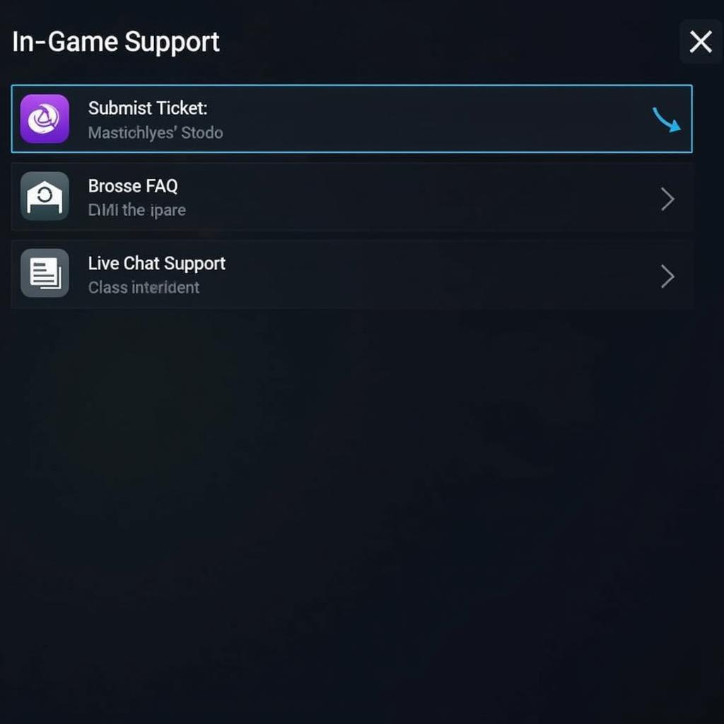 Accessing In-Game Support Interface