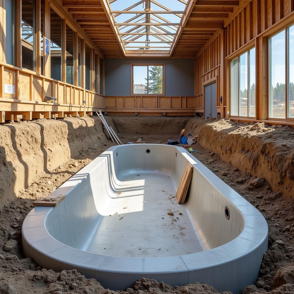 Indoor Basement Pool Construction in Progress