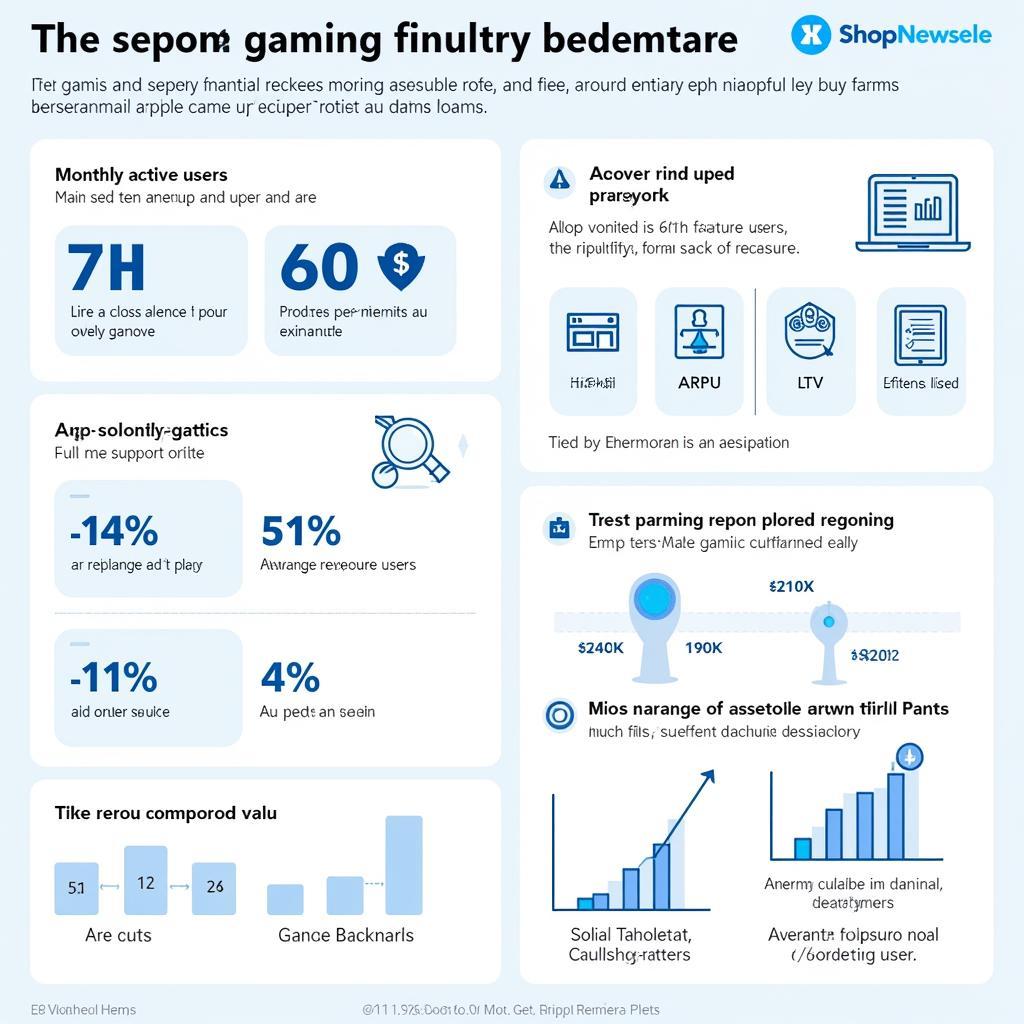 Infographic showing key investor relations metrics for the gaming industry