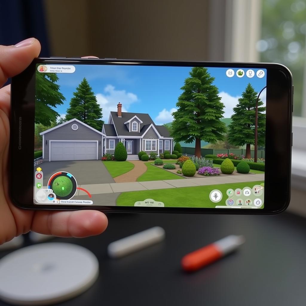 iPhone 12 running The Sims 4 gameplay