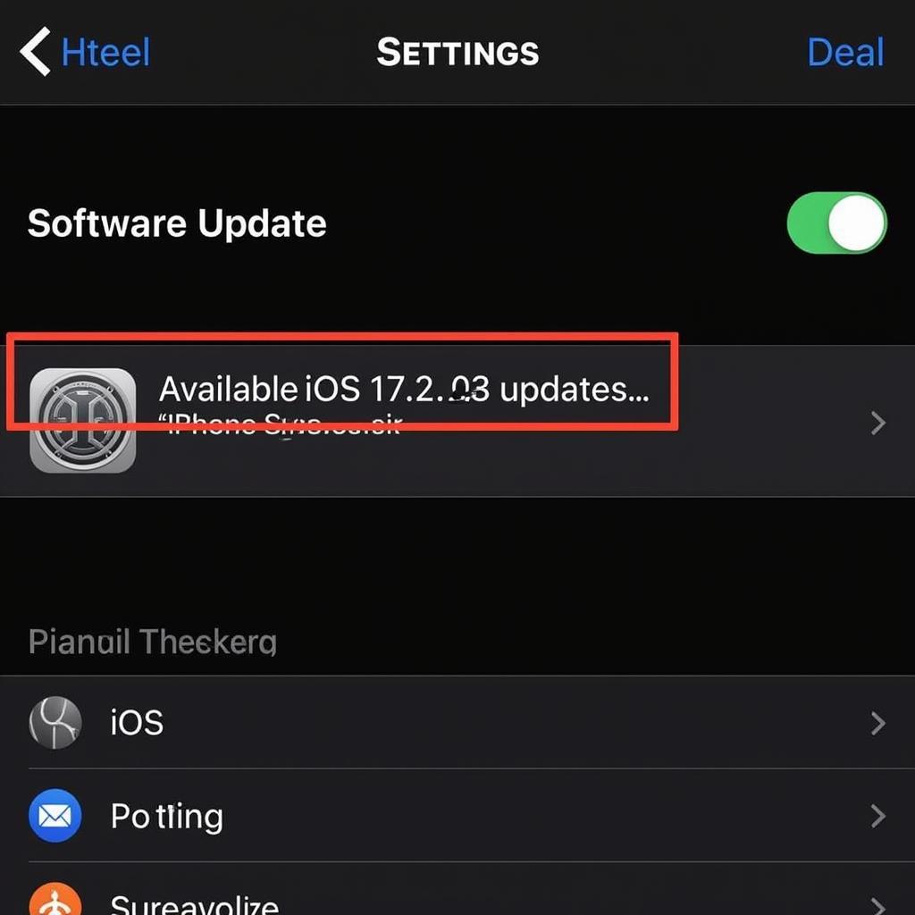 iPhone Settings - Software Update