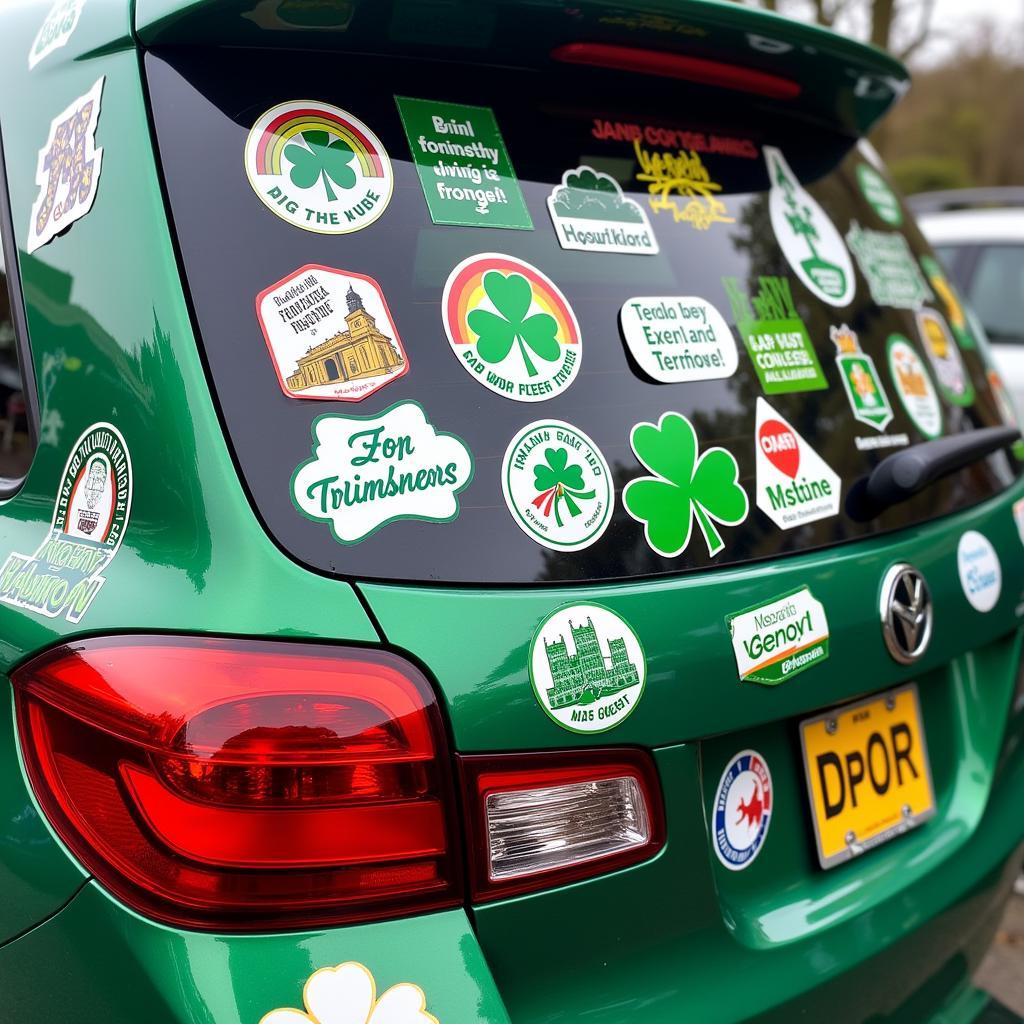 A collection of various Irish bumper stickers