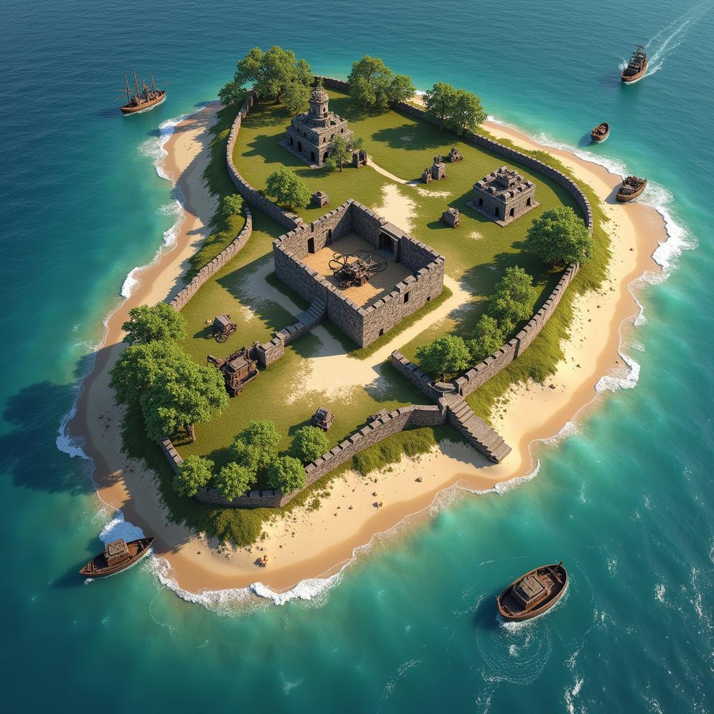 Island Battle Map Fortified Position