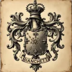 Italian Family Crest Displaying "Bianchetti"