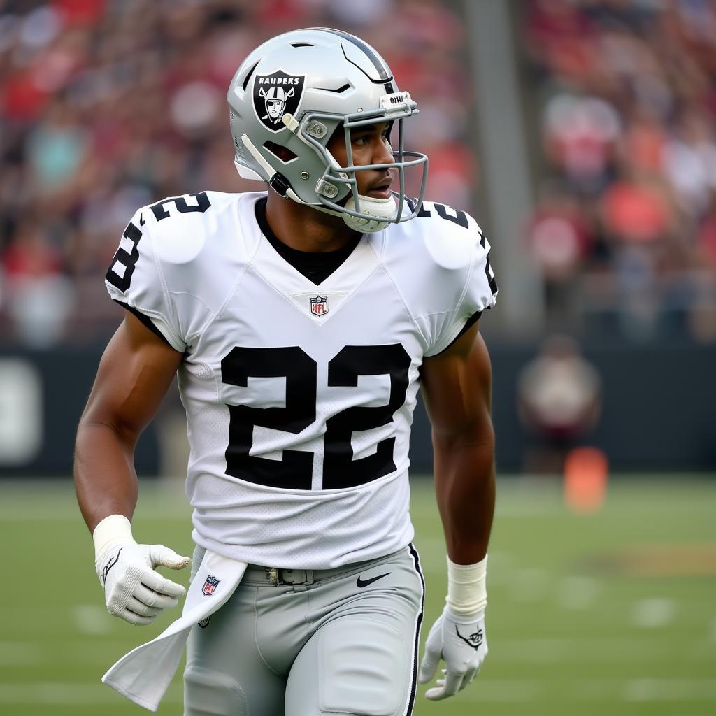 Jack Jones Raiders Jersey On Field Action