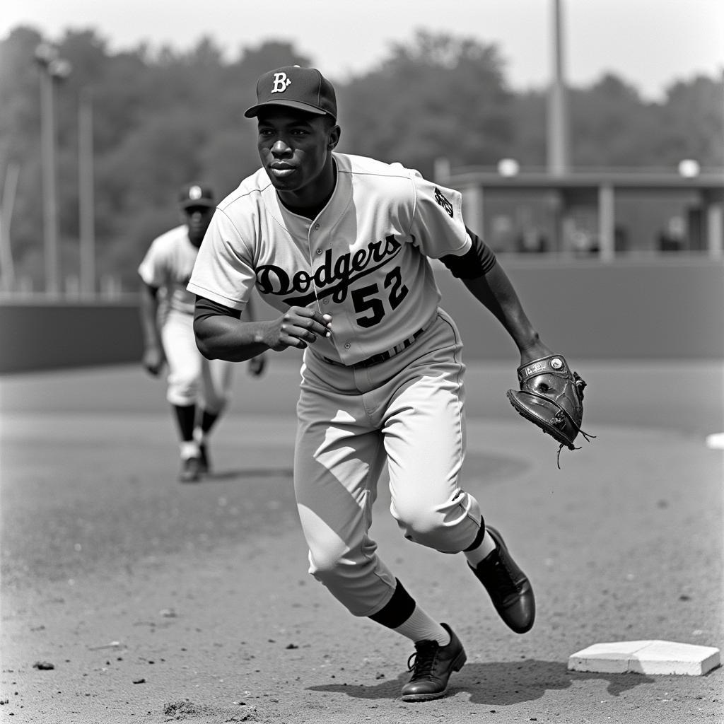 Jackie Robinson breaking the color barrier in baseball