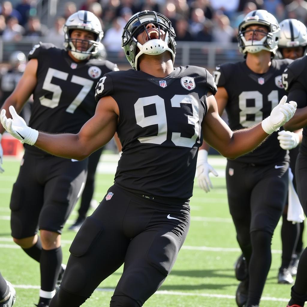 Josh Jacobs celebrating a touchdown.