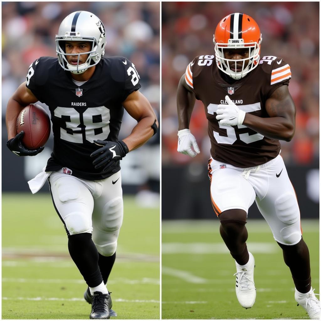 Josh Jacobs and Nick Chubb on the Field