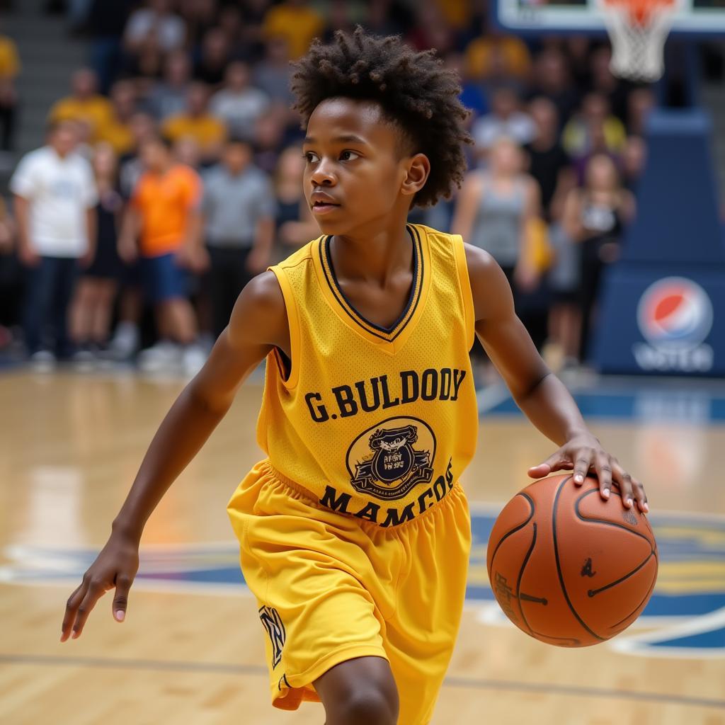 Jalen Bonner playing youth basketball