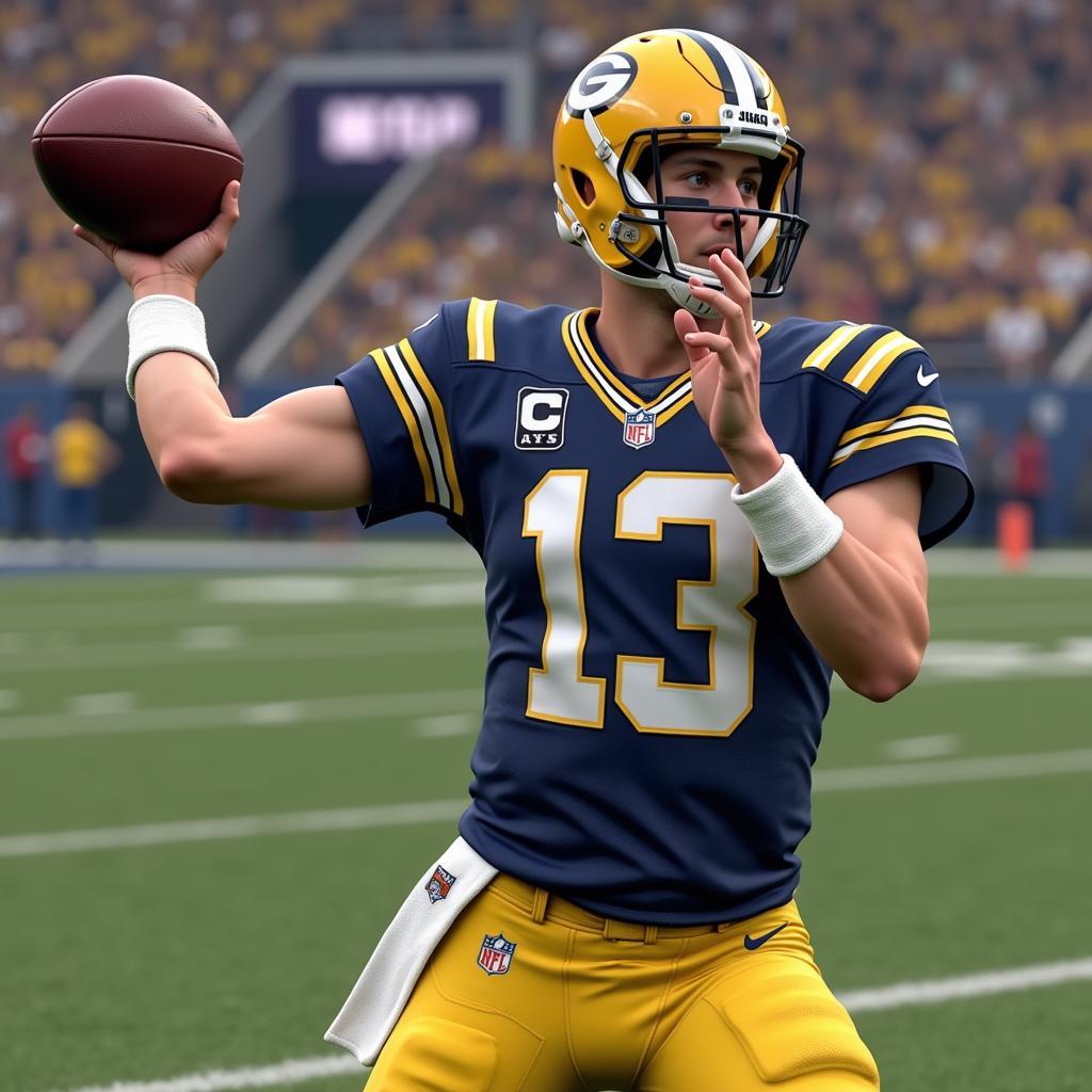 Jared Goff Throwing a Pass in Madden 24