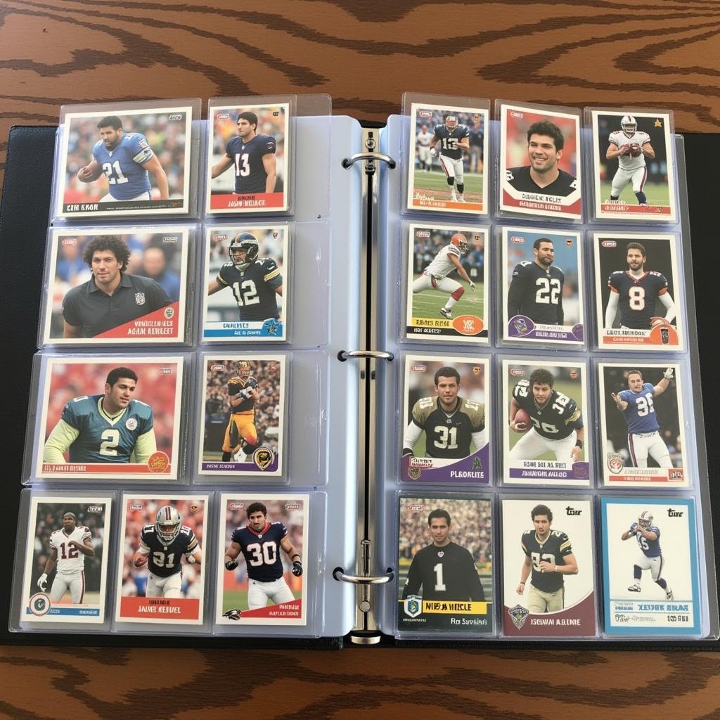 Display of Jason Kelce Cards in Collector's Binder