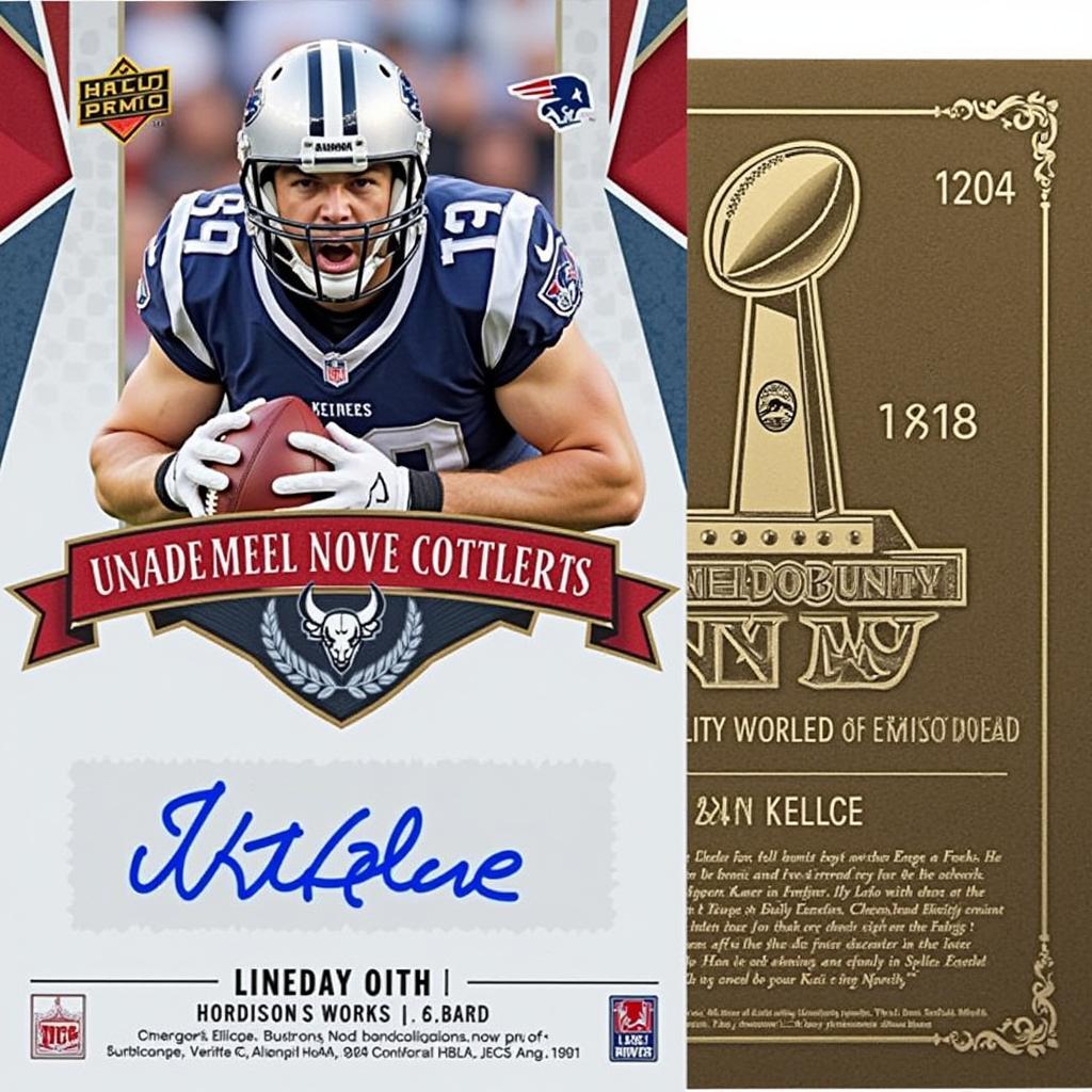 Close-up of Jason Kelce Super Bowl Commemorative Card