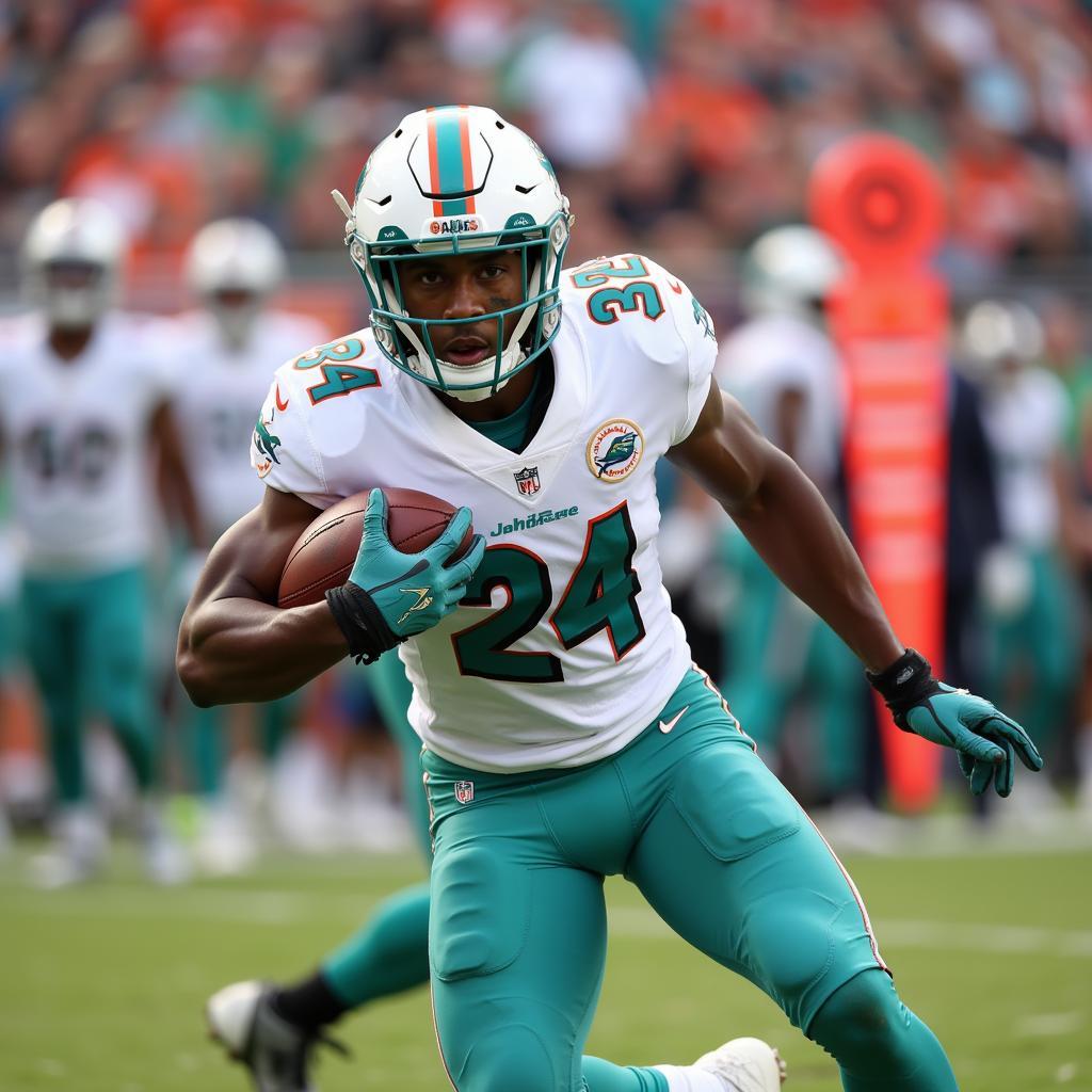 Jaylen Waddle in his Miami Dolphins uniform