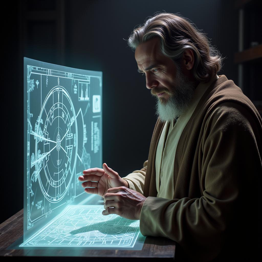 Jedi Master Decoding Ancient Map