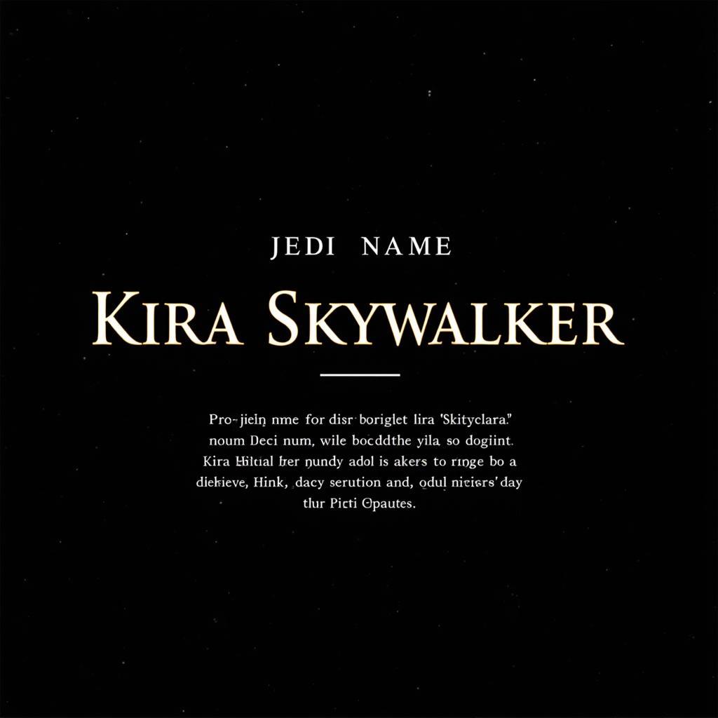 Jedi Name Generator Results Page