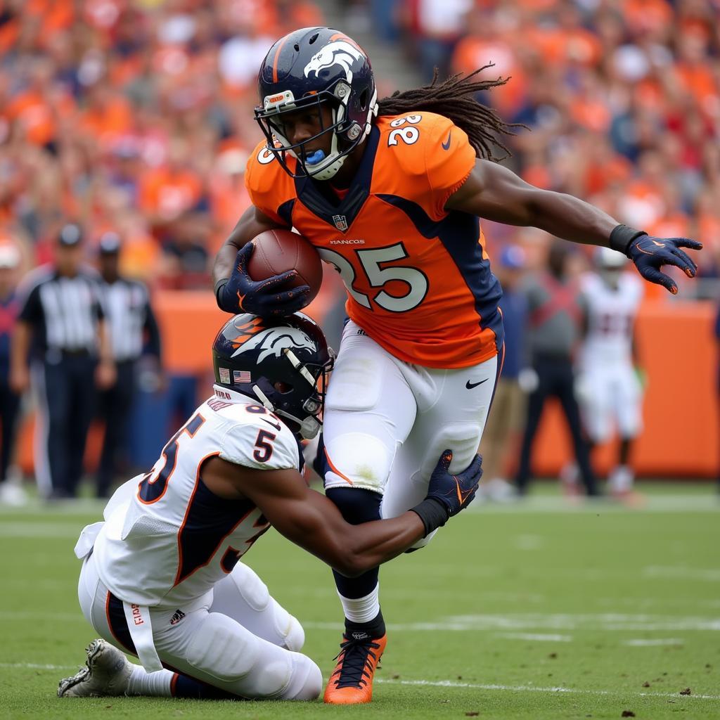 Jerry Jeudy Catching a Pass for the Denver Broncos