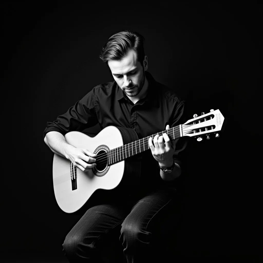 Jorge Morel playing the guitar