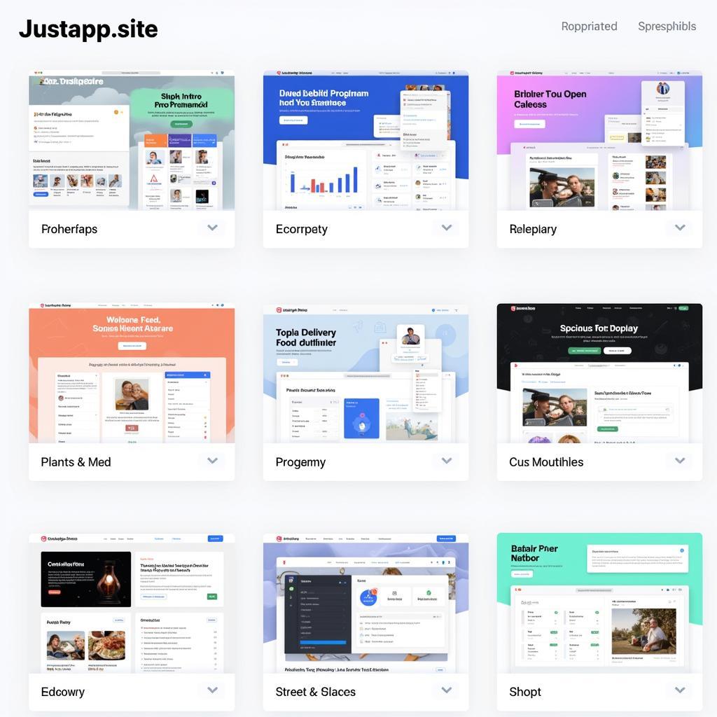 Various App Templates Available on JustApp.Site