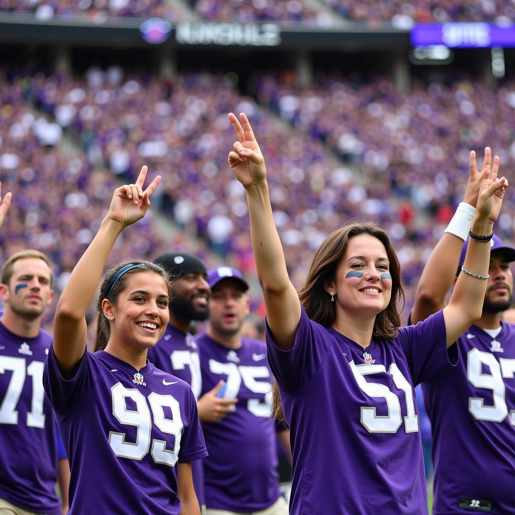 K-State Fans Making the Hand Signal