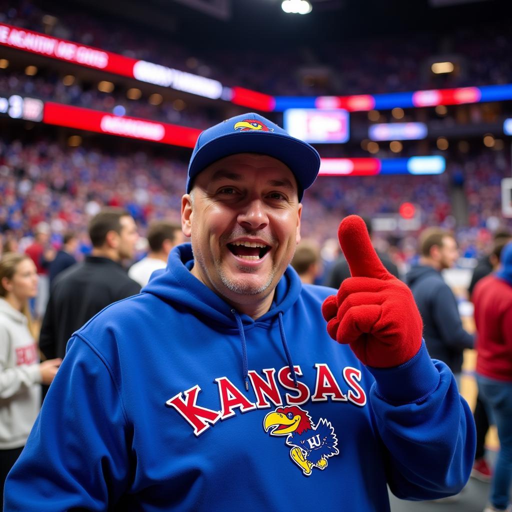 Kansas Jayhawks Fan Wearing Apparel