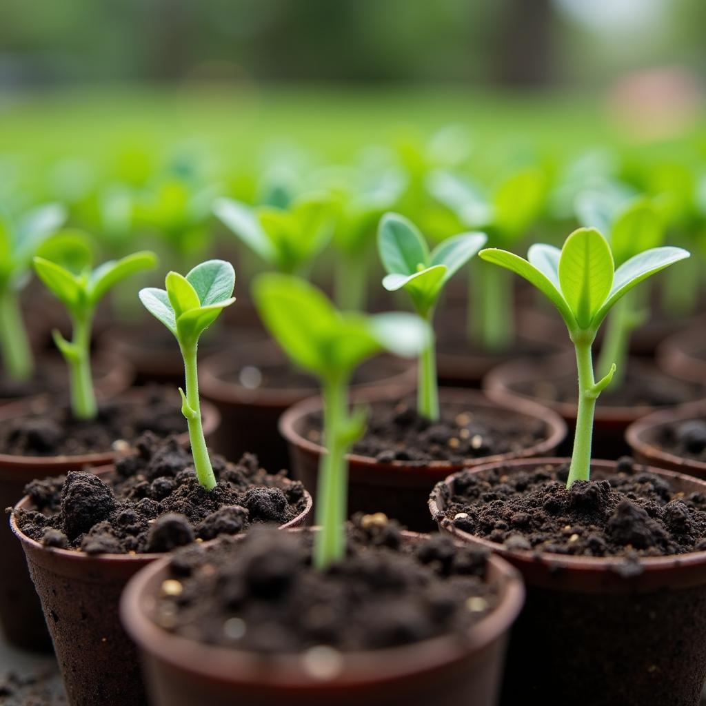 Newly sprouted kava seedlings