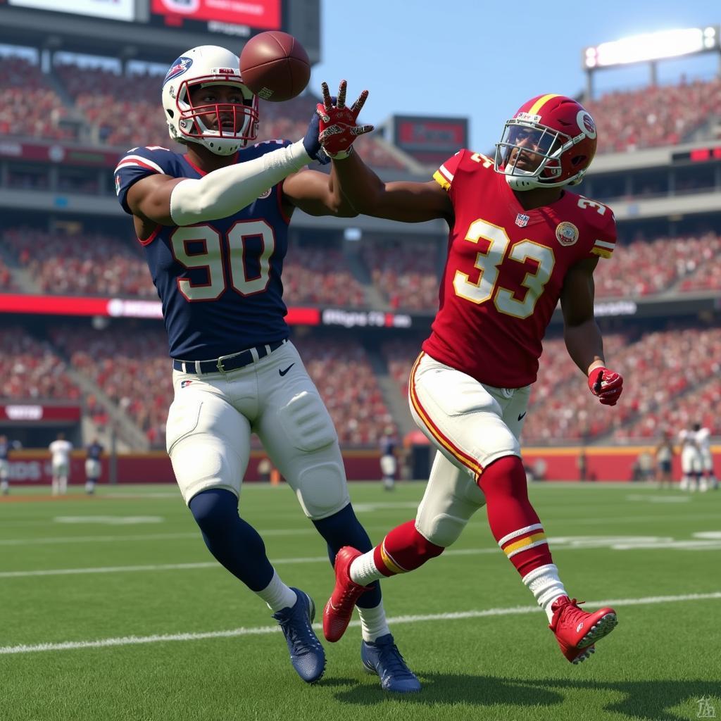 Kendall Fuller Intercepting a Pass in Madden 24