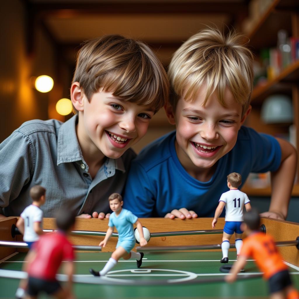 Kids Enjoying Tabletop Football