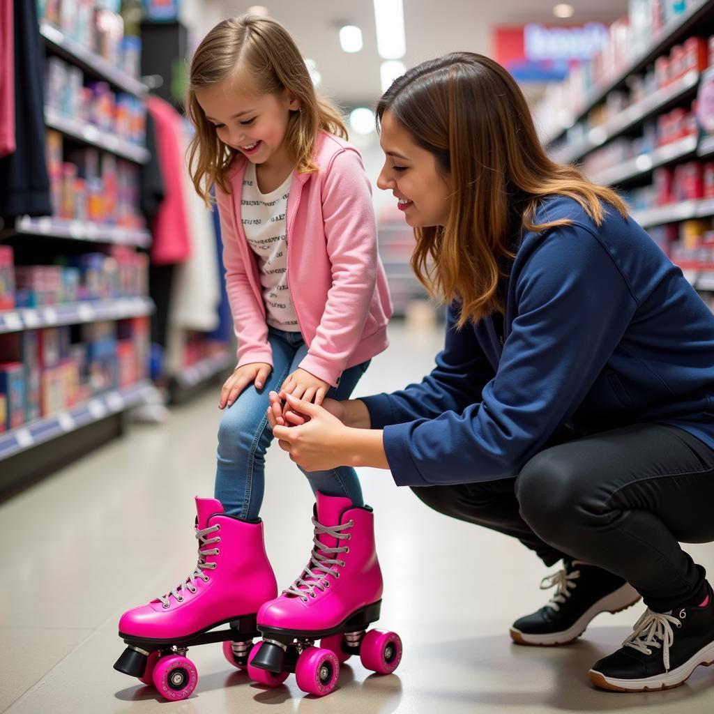 Kids Trying on Size 5 Skates