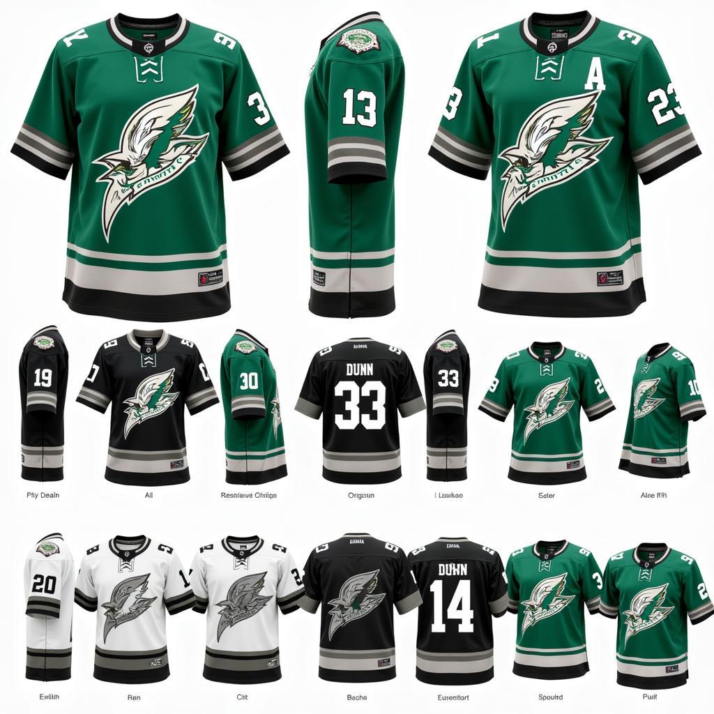 Different Kraken Dunn jersey styles