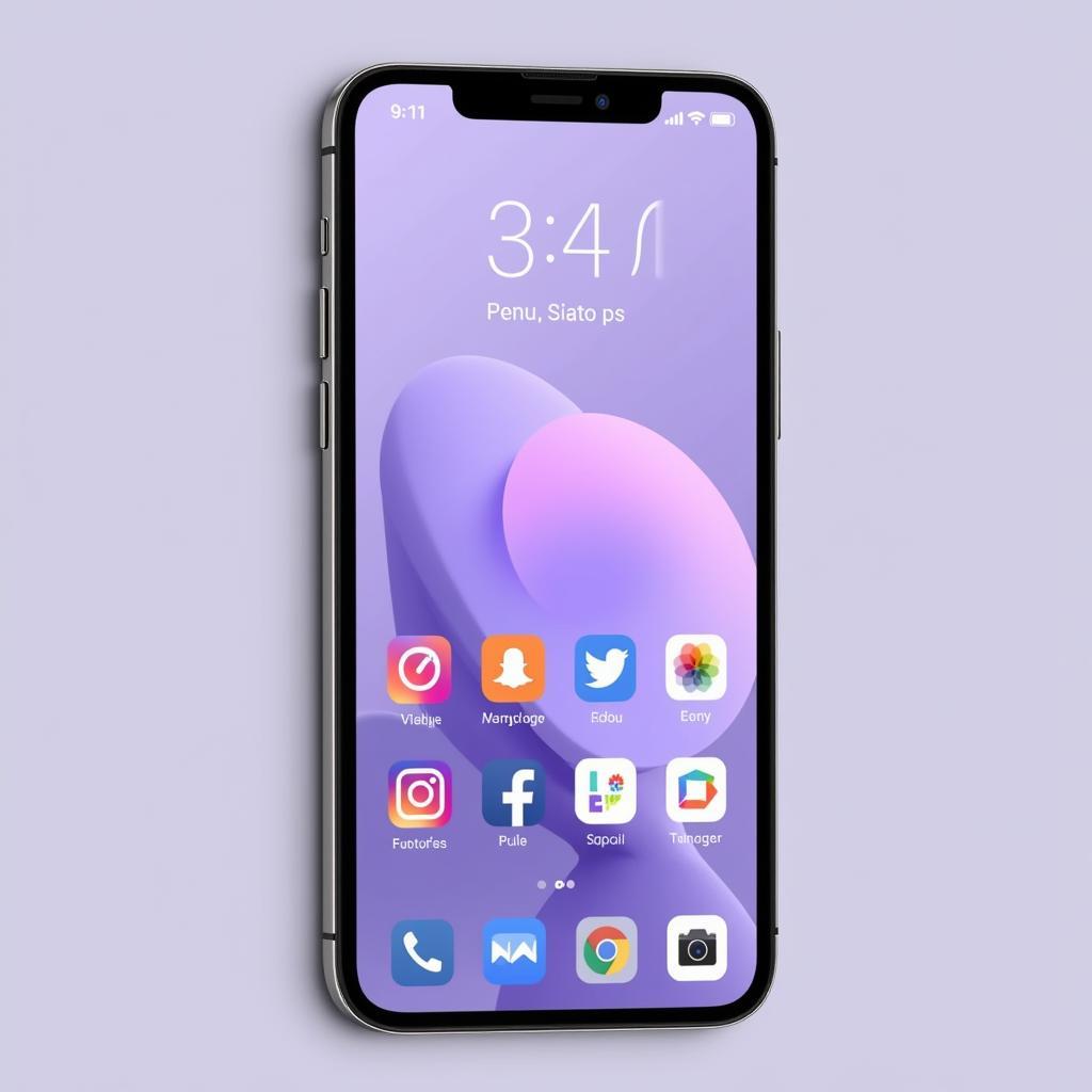 Lavender app icons on a phone home screen